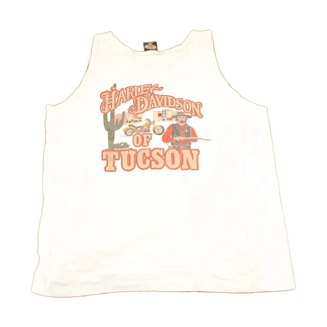 Vintage Y2K Harley Davidson Tucson Tank Top, Men's XL Biker Tee from propervintagecanada