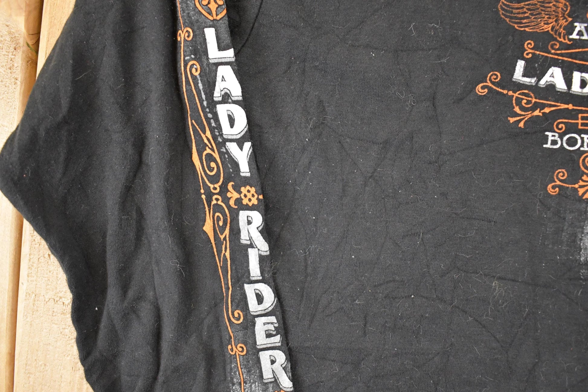 Vintage Y2K Hot Leathers Lady Rider Motorcycles Biker T-Shirt Women's L from propervintagecanada