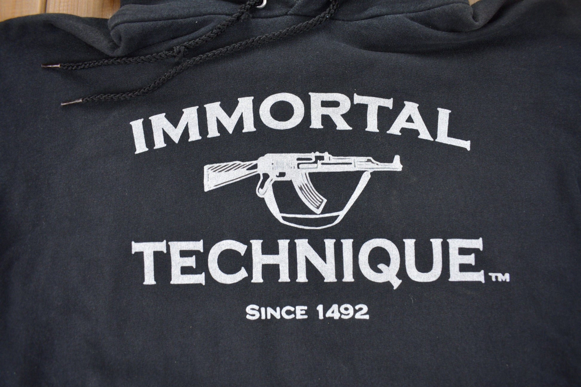 Vintage Y2K Immortal Technique Graphic Hoodie Men's Small from propervintagecanada