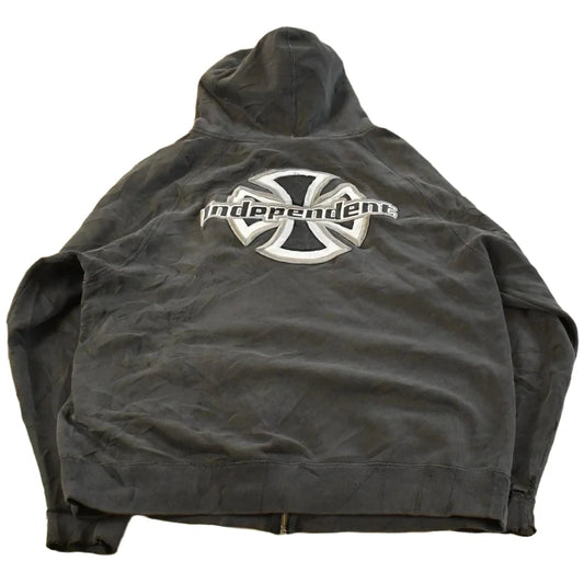 Vintage Y2K Independent Trucks Embroidered Logo Skateboarding Full Zip Hoodie Sweatshirt Men's L from propervintagecanada