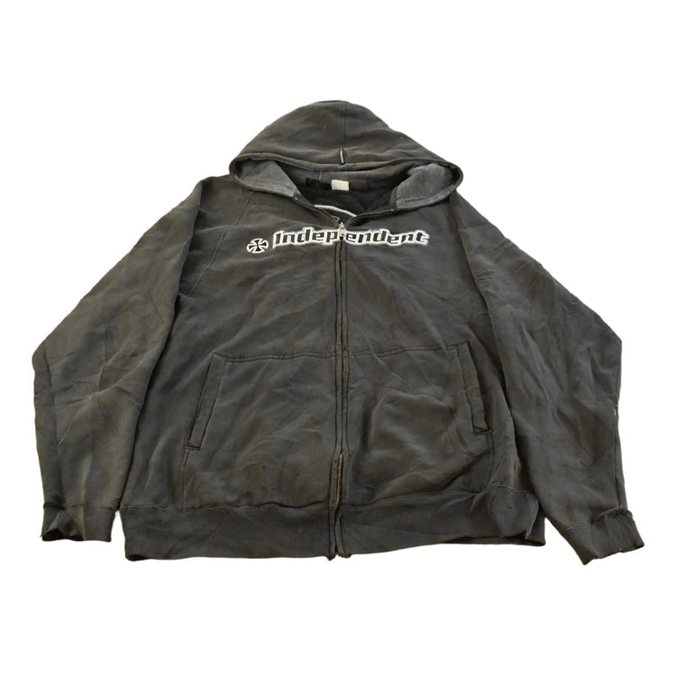 Vintage Y2K Independent Trucks Embroidered Logo Skateboarding Full Zip Hoodie Sweatshirt Men's L from propervintagecanada