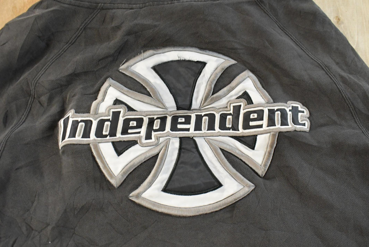 Vintage Y2K Independent Trucks Embroidered Logo Skateboarding Full Zip Hoodie Sweatshirt Men's L from propervintagecanada