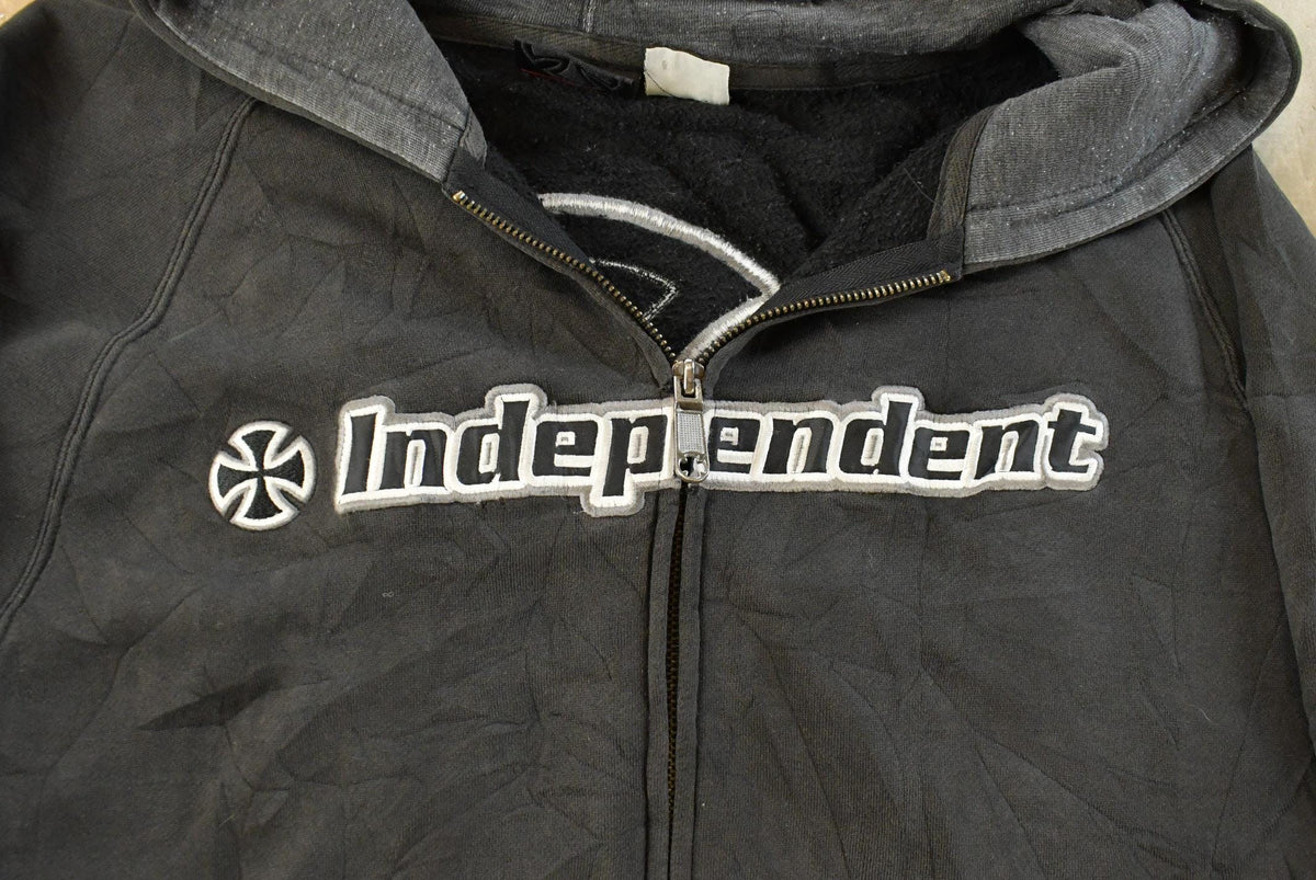 Vintage Y2K Independent Trucks Embroidered Logo Skateboarding Full Zip Hoodie Sweatshirt Men's L from propervintagecanada