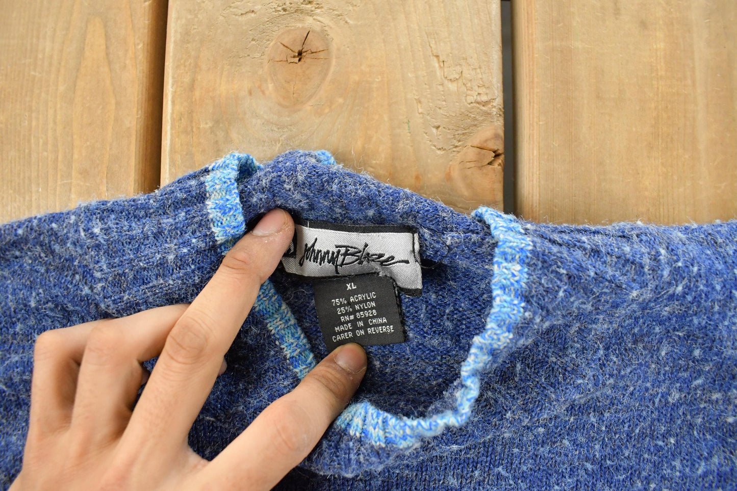 Vintage Y2K Johnny Blaze Mock Neck Knit Sweater Men's XL from propervintagecanada