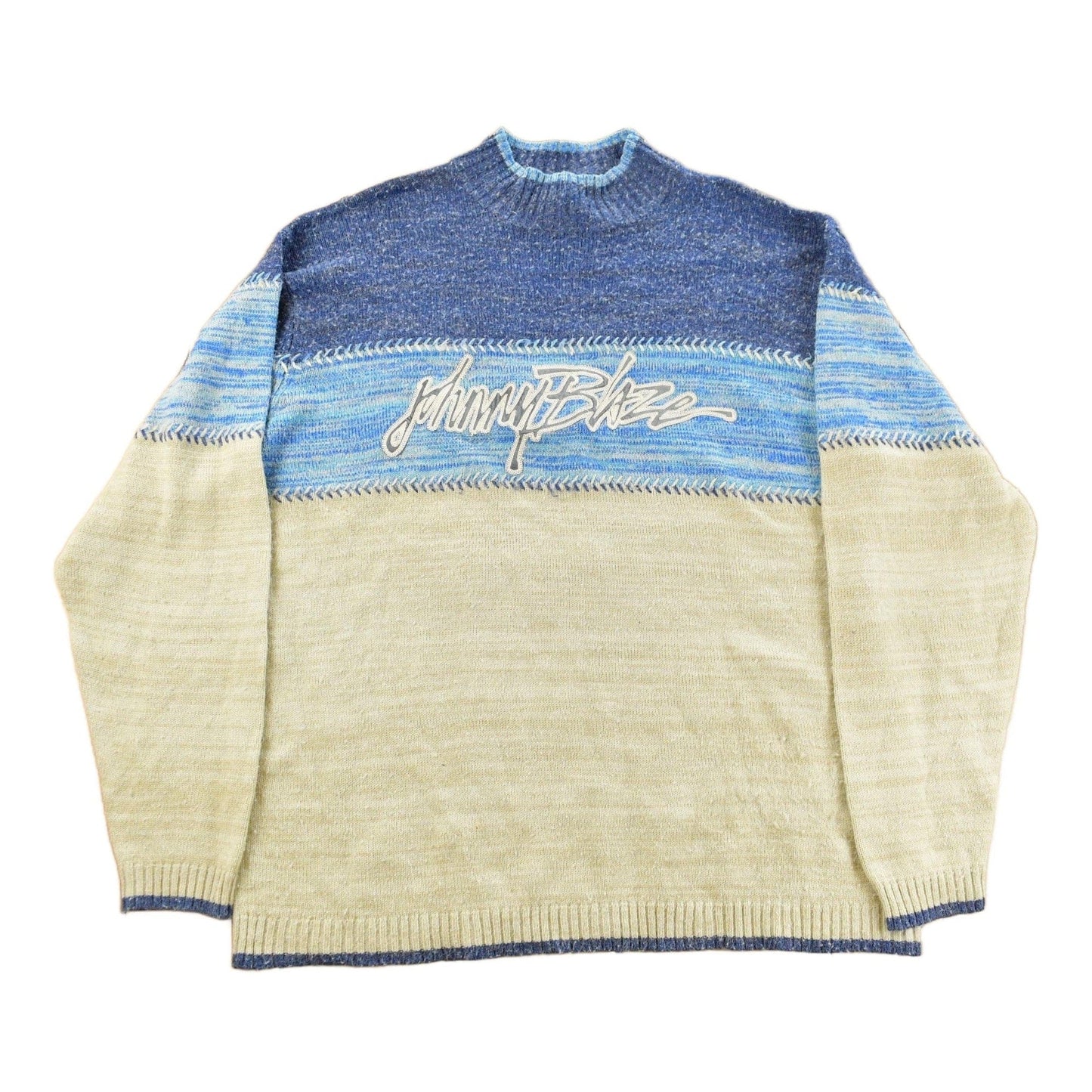 Vintage Y2K Johnny Blaze Mock Neck Knit Sweater Men's XL from propervintagecanada