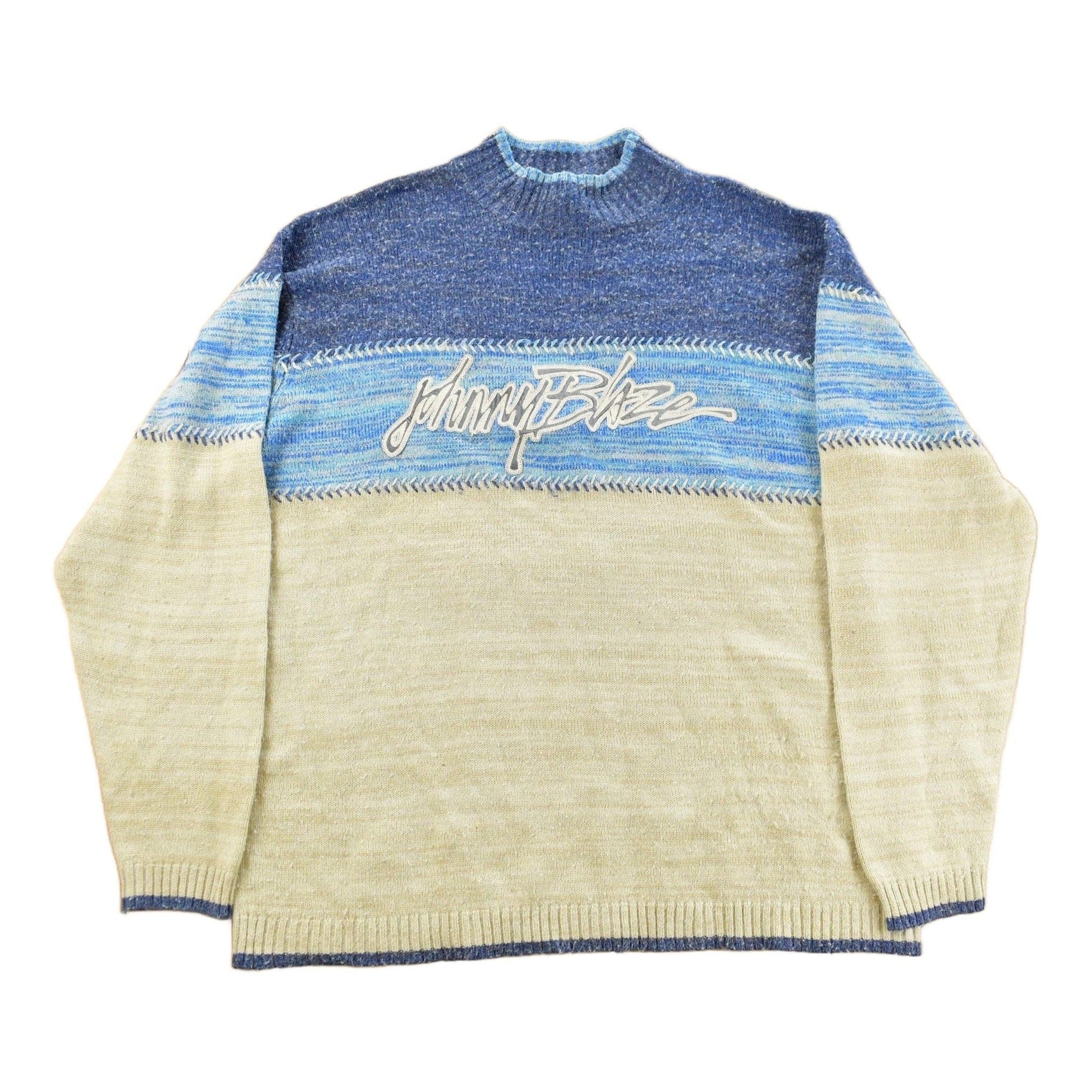 Vintage Y2K Johnny Blaze Mock Neck Knit Sweater Men's XL from propervintagecanada