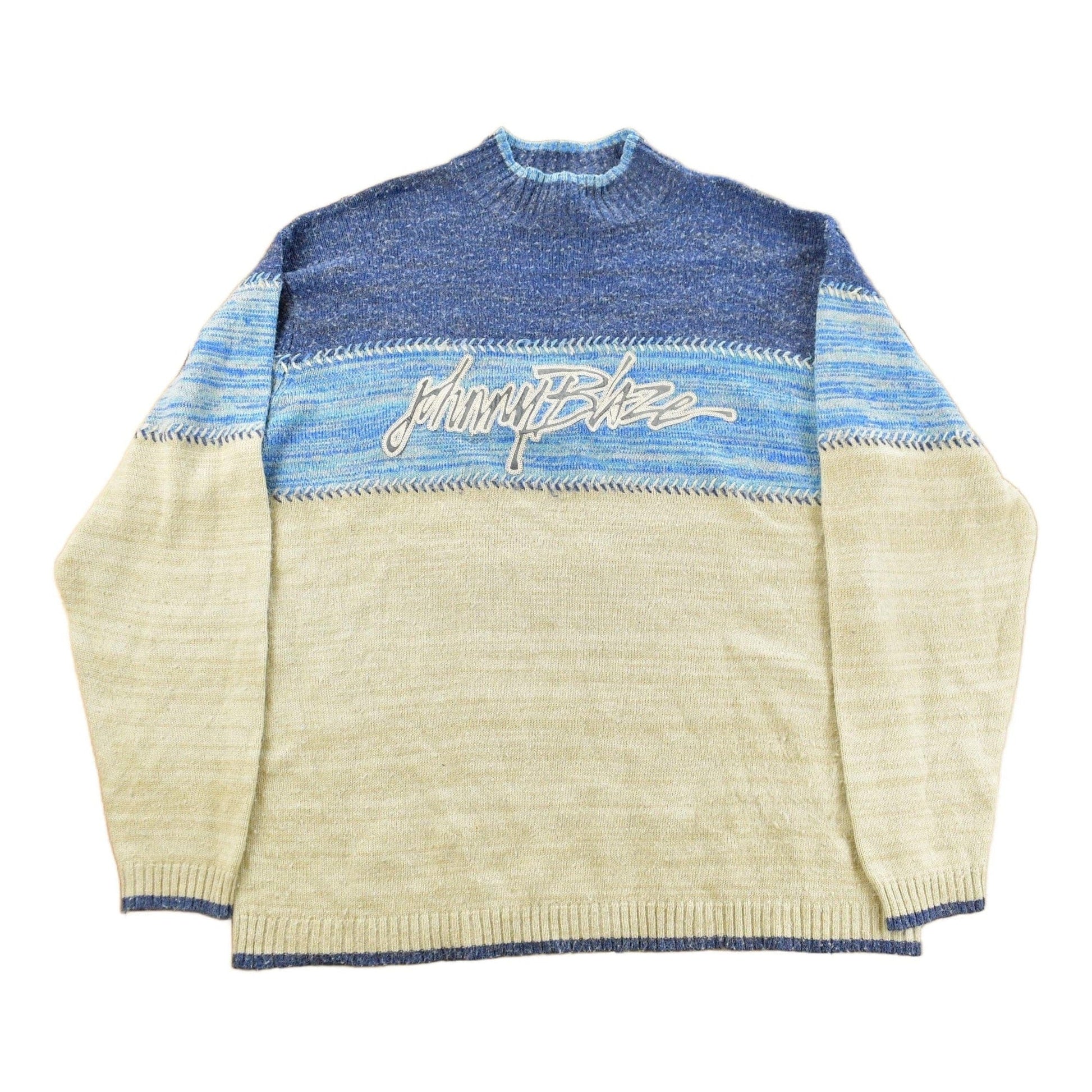 Vintage Y2K Johnny Blaze Mock Neck Knit Sweater Men's XL from propervintagecanada