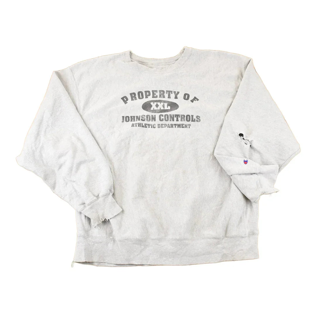 Vintage Y2K Johnson Controls Champion Reverse Weave Crewneck Sweatshirt Mens XL from propervintagecanada