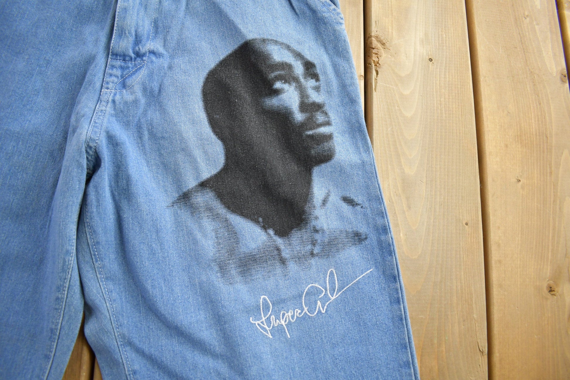 Vintage Y2K Makaveli Tupac Shakur Baggy Jeans Men's 36 x 32 from propervintagecanada