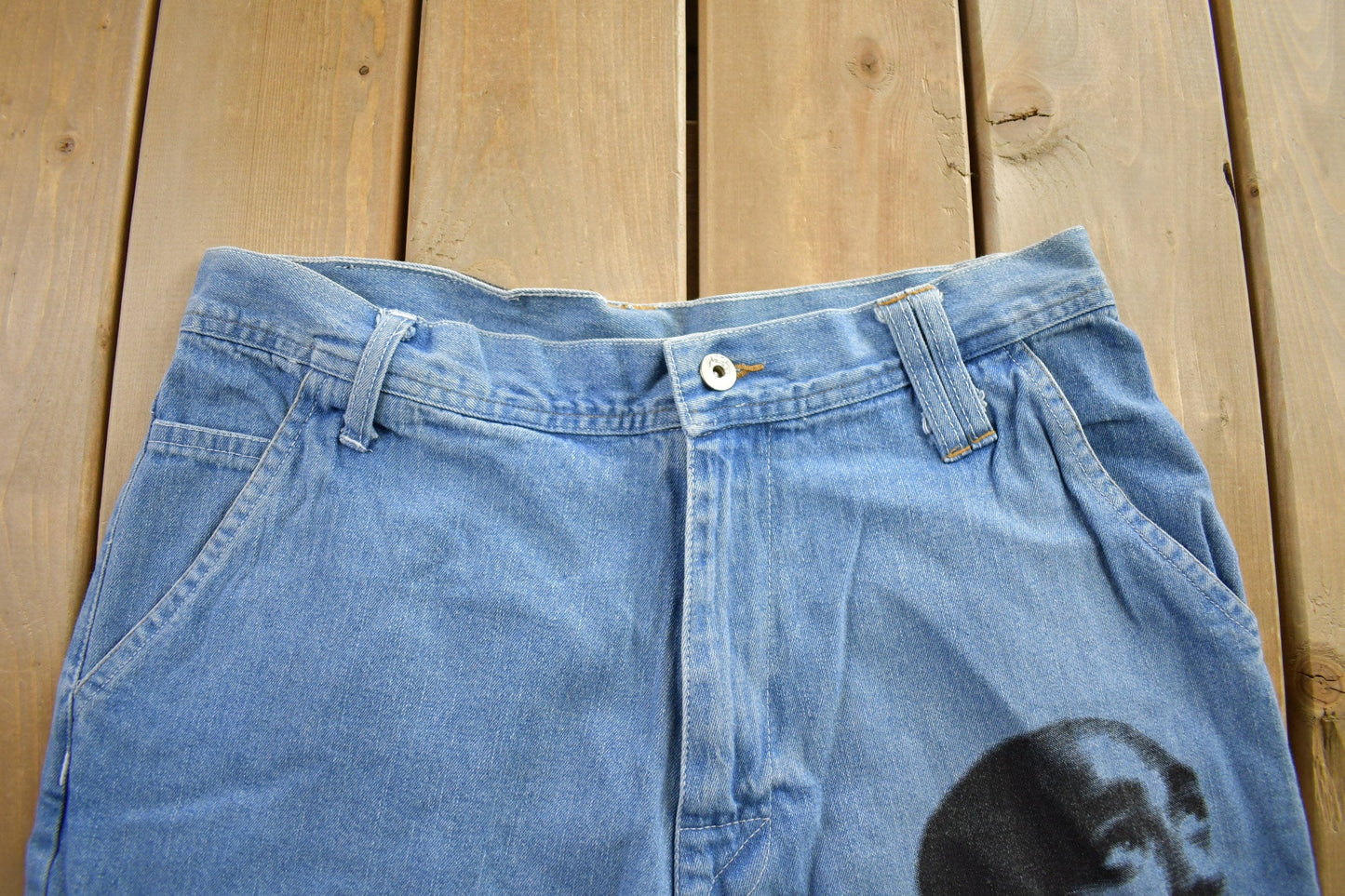 Vintage Y2K Makaveli Tupac Shakur Baggy Jeans Men's 36 x 32 from propervintagecanada