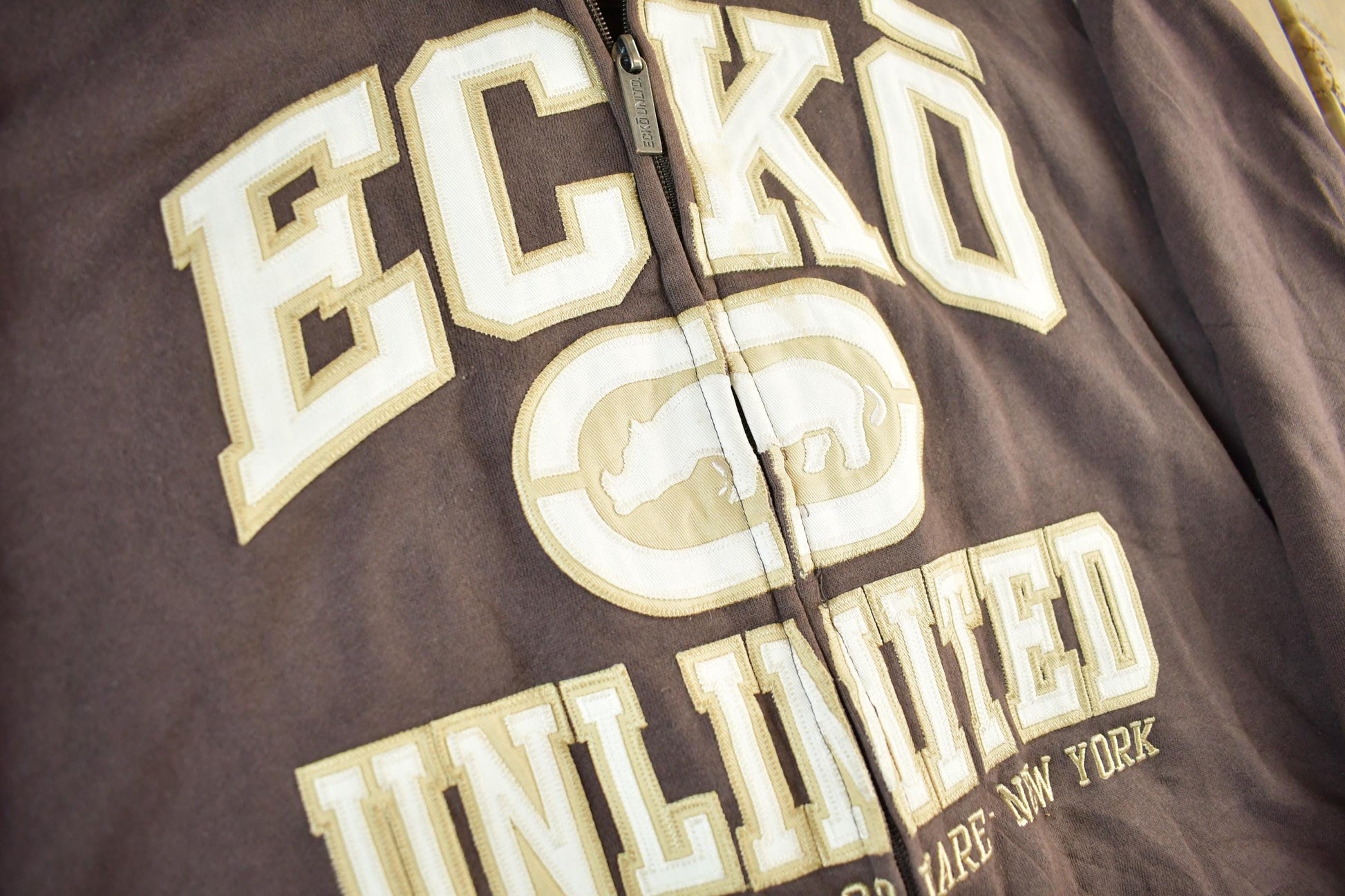 Vintage Y2K Marc Ecko Unlimited Embroidered Full Zip Hoodie Men's XL