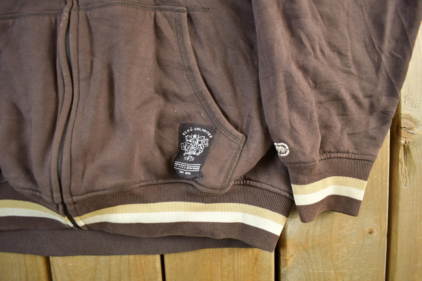 Vintage Y2K Marc Ecko Unlimited Embroidered Full Zip Hoodie Men's XL