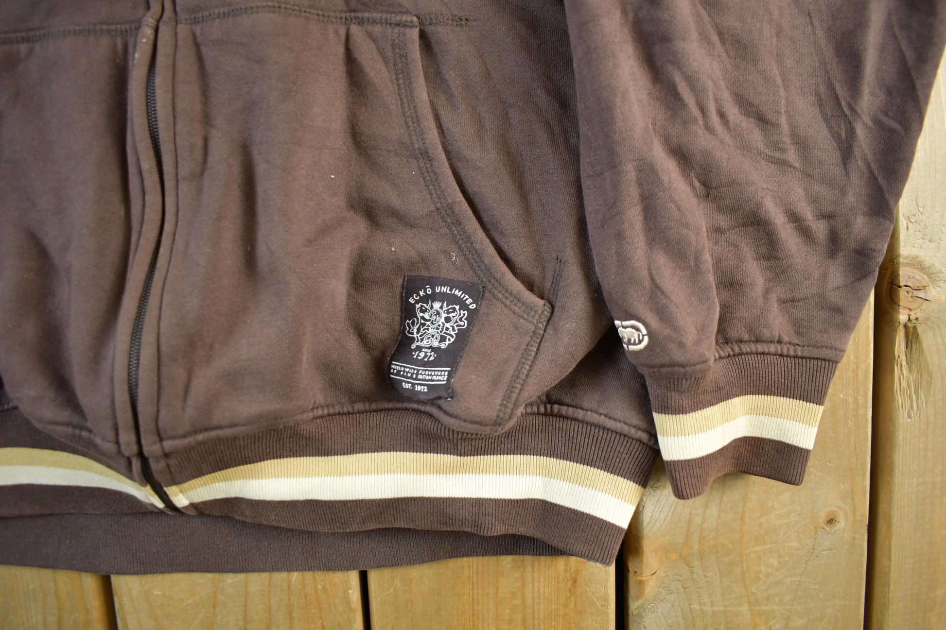 Vintage Y2K Marc Ecko Unlimited Embroidered Full Zip Hoodie Men's XL