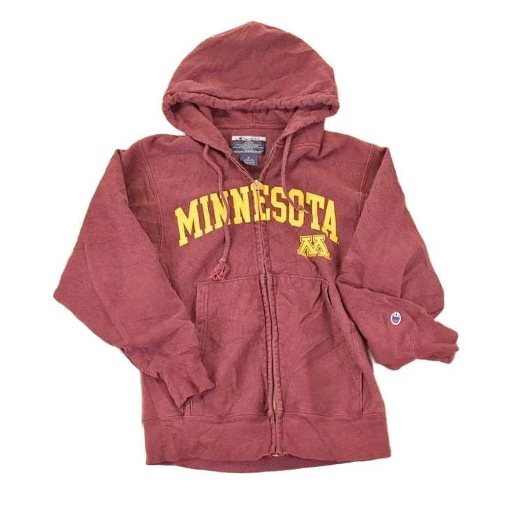 Vintage Y2K Minnesota Full Zip Champion Reverse Weave Hoodie Sweatshirt Mens S from propervintagecanada
