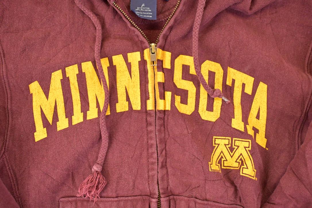 Vintage Y2K Minnesota Full Zip Champion Reverse Weave Hoodie Sweatshirt Mens S from propervintagecanada