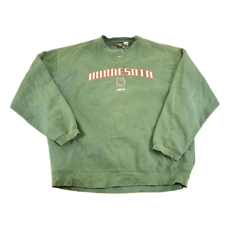 Vintage Y2K Minnesota Wild Nike Middle Swoosh Crewneck Sweatshirt Men's XL from propervintagecanada