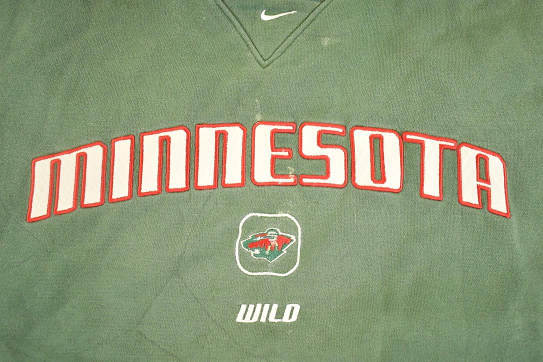 Vintage Y2K Minnesota Wild Nike Middle Swoosh Crewneck Sweatshirt Men's XL from propervintagecanada