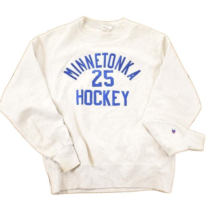 Vintage Y2K Minnetonka Hockey Champion Reverse Weave Crewneck Sweatshirt Men's M from propervintagecanada