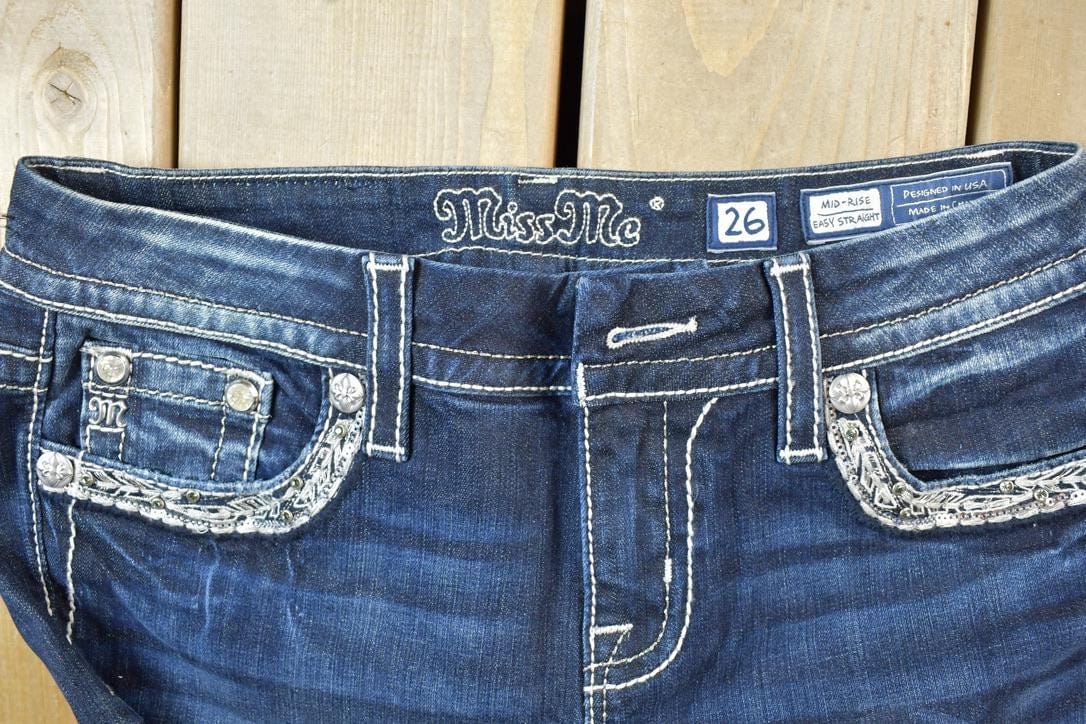 Vintage Y2K Miss Me Angel Wings Bedazzled Mid Rise Jeans Size 26x31 / Mid Rise Jeans / Y2K Style / Embroidered Jeans / 2000s from propervintagecanada