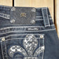Vintage Y2K Miss Me Bedazzled Blackwash Low Rise Jeans Women's 26 x 33 from propervintagecanada