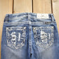Vintage Y2K Miss Me Bedazzled Boot Cut Low Rise Jeans Size 26x36 from propervintagecanada