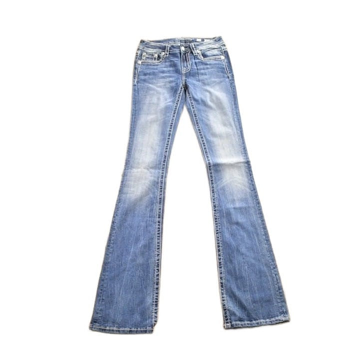 Vintage Y2K Miss Me Bedazzled Boot Cut Low Rise Jeans Women's 26 x 33 from propervintagecanada