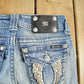 Vintage Y2K Miss Me Bedazzled Bootcut Low Rise Jeans Women's 26 x 33 from propervintagecanada