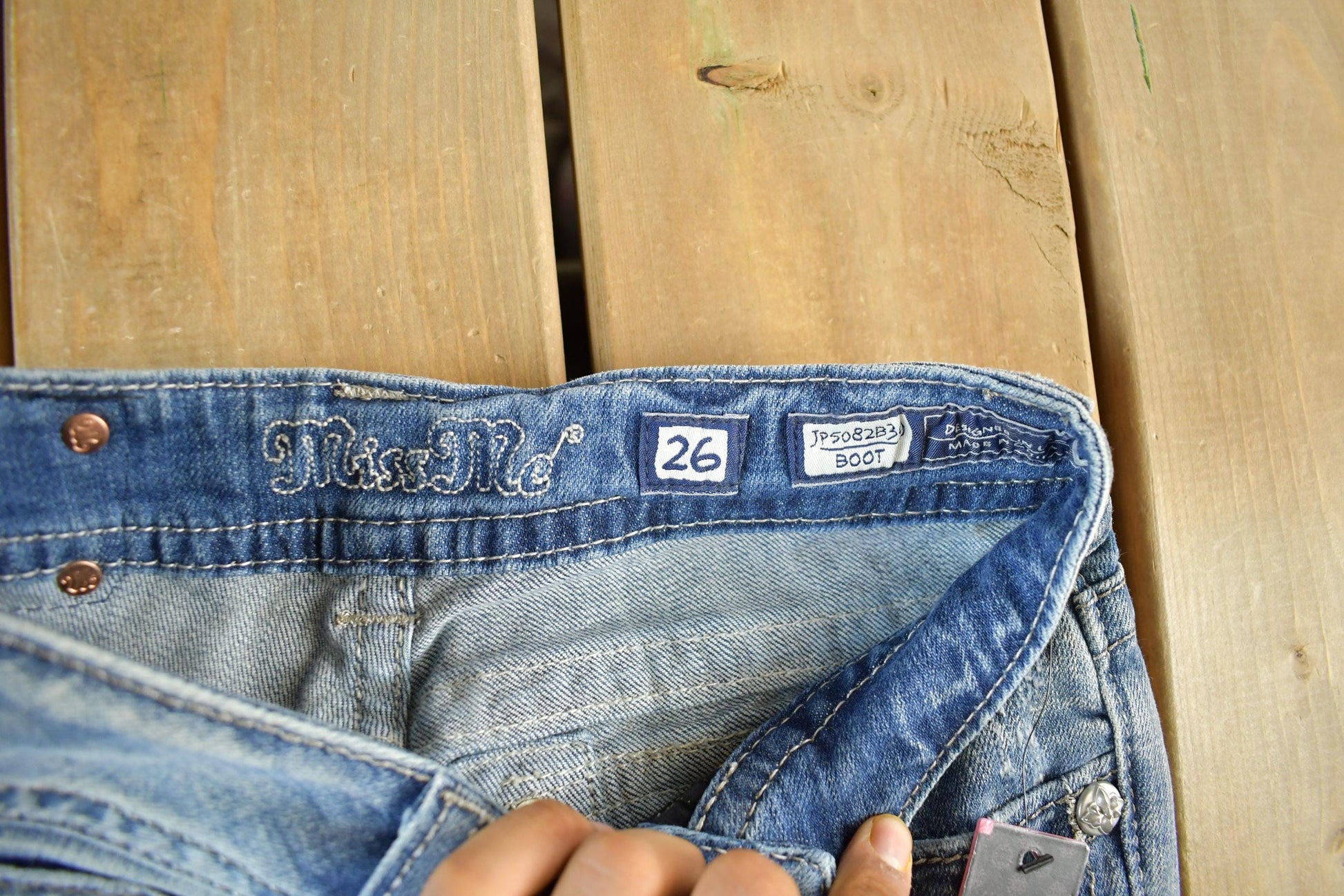 Vintage Y2K Miss Me Bedazzled Bootcut Low Rise Jeans Women's 26 x 33