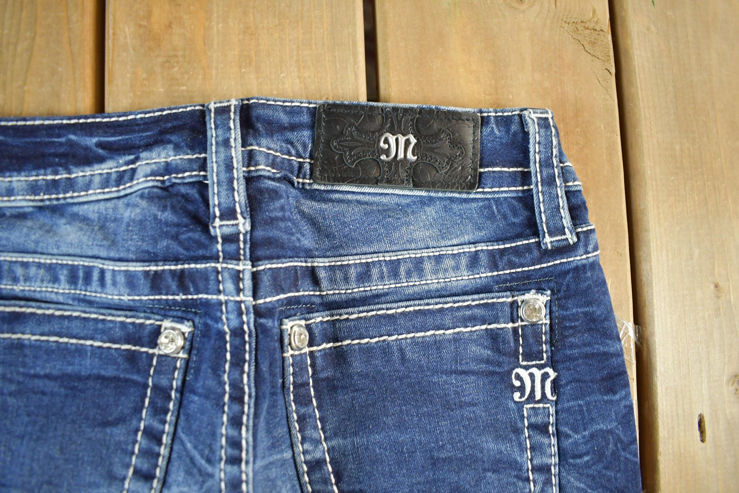 Vintage Y2K Miss Me Bedazzled Chloe Bootcut Low Rise Jeans Women's S 28 x 33 from propervintagecanada