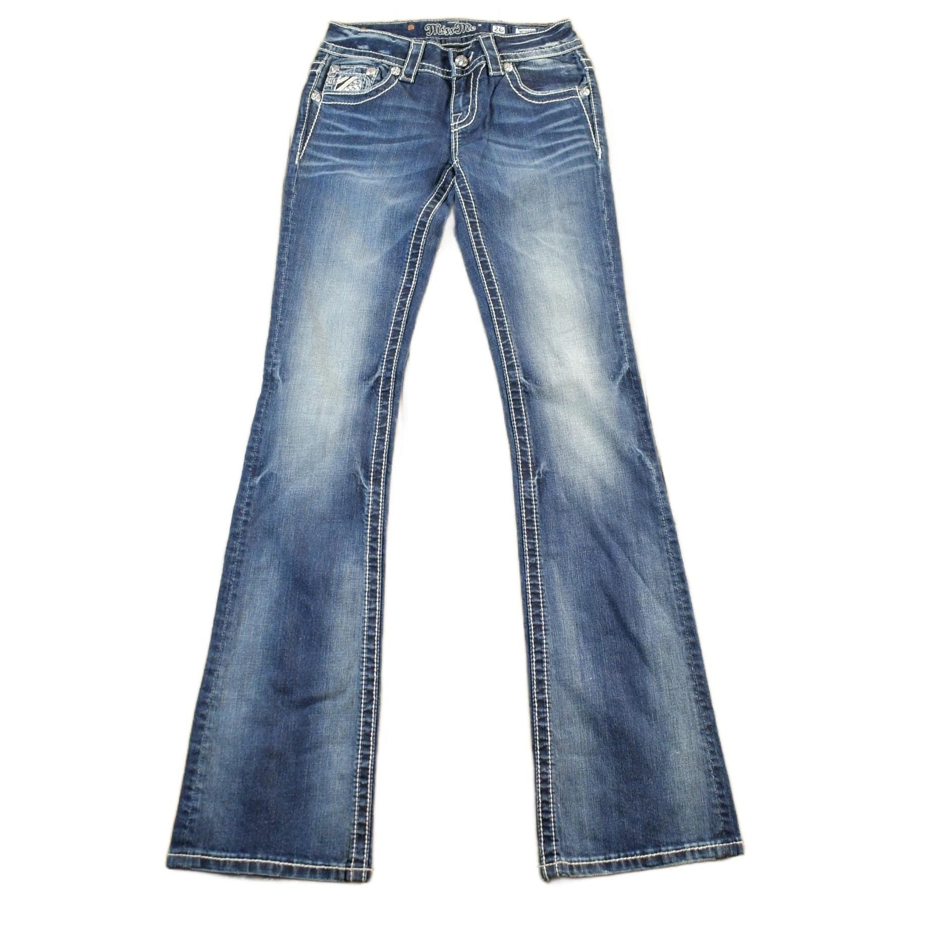 Vintage Y2K Miss Me Bedazzled Chloe Bootcut Signature Rise Jeans Women's S 26 x 33 from propervintagecanada