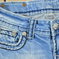 Vintage Y2K Miss Me Bedazzled Cowgirl Western Boot Cut Low Rise Jeans 26x33 / Rhinestone Jeans / 2000s Jeans / Chrome from propervintagecanada