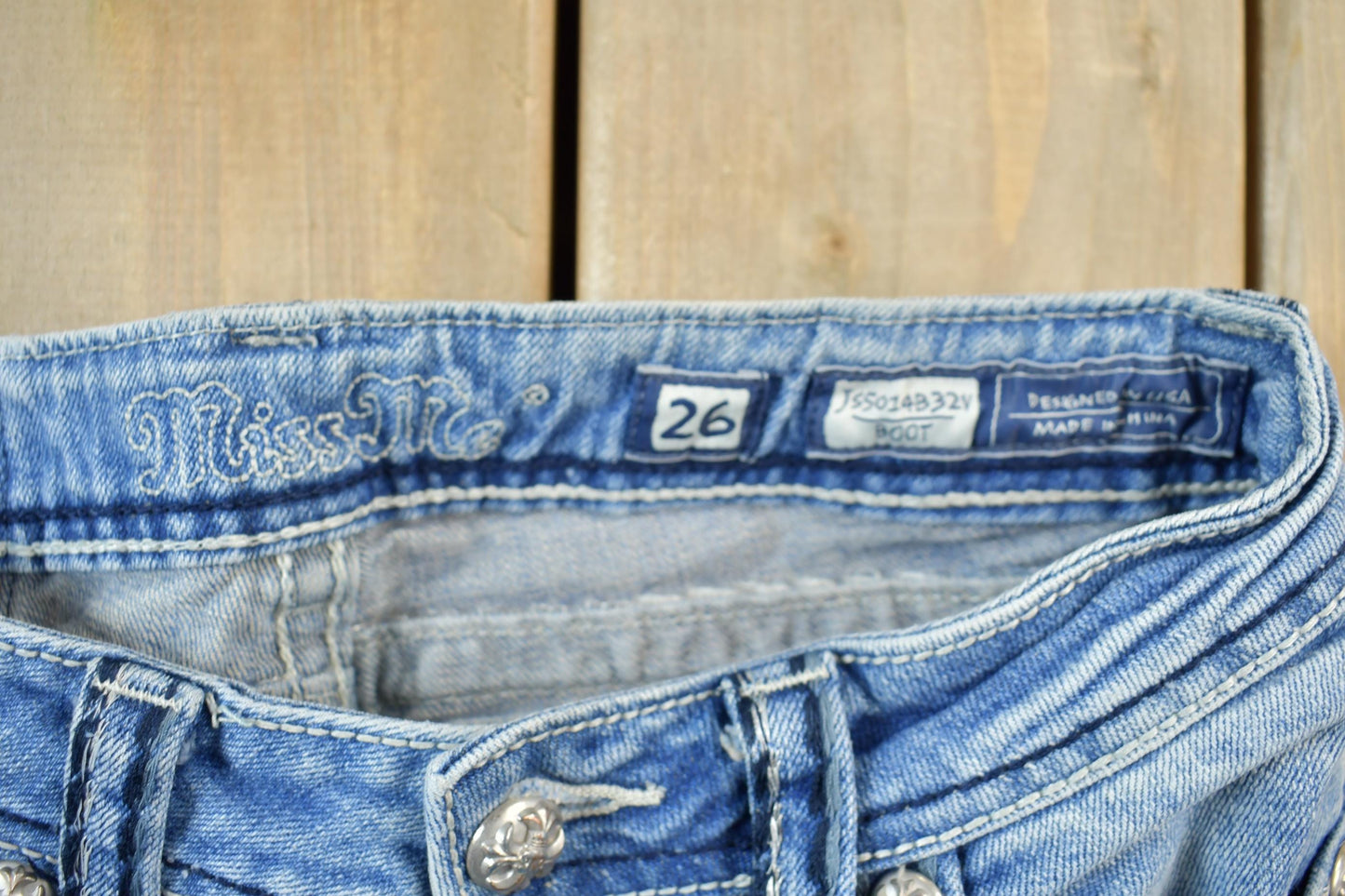 Vintage Y2K Miss Me Bedazzled Cowgirl Western Boot Cut Low Rise Jeans 26x33 / Rhinestone Jeans / 2000s Jeans / Chrome from propervintagecanada