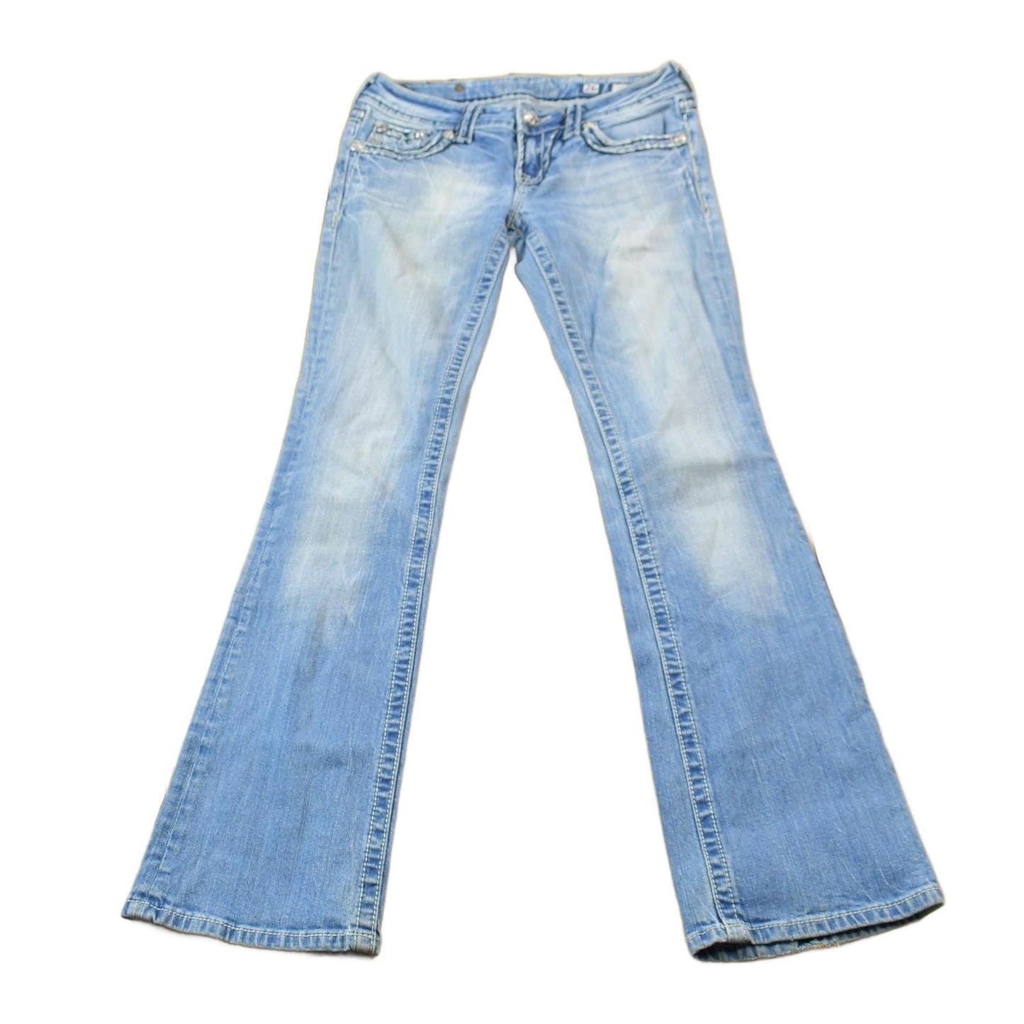 Vintage Y2K Miss Me Bedazzled Cowgirl Western Boot Cut Low Rise Jeans 26x33 / Rhinestone Jeans / 2000s Jeans / Chrome from propervintagecanada