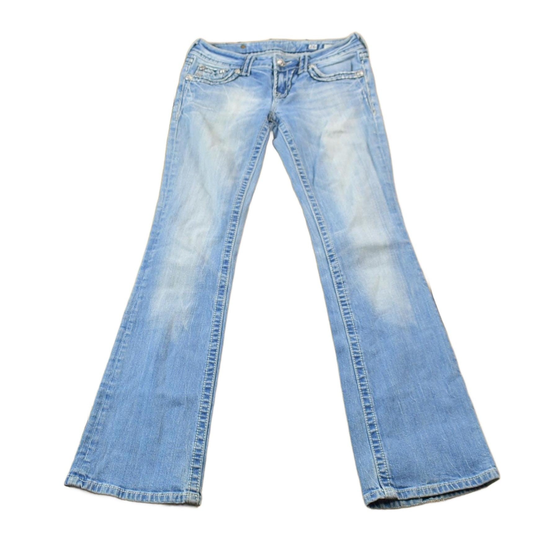 Vintage Y2K Miss Me Bedazzled Cowgirl Western Boot Cut Low Rise Jeans 26x33 / Rhinestone Jeans / 2000s Jeans / Chrome from propervintagecanada