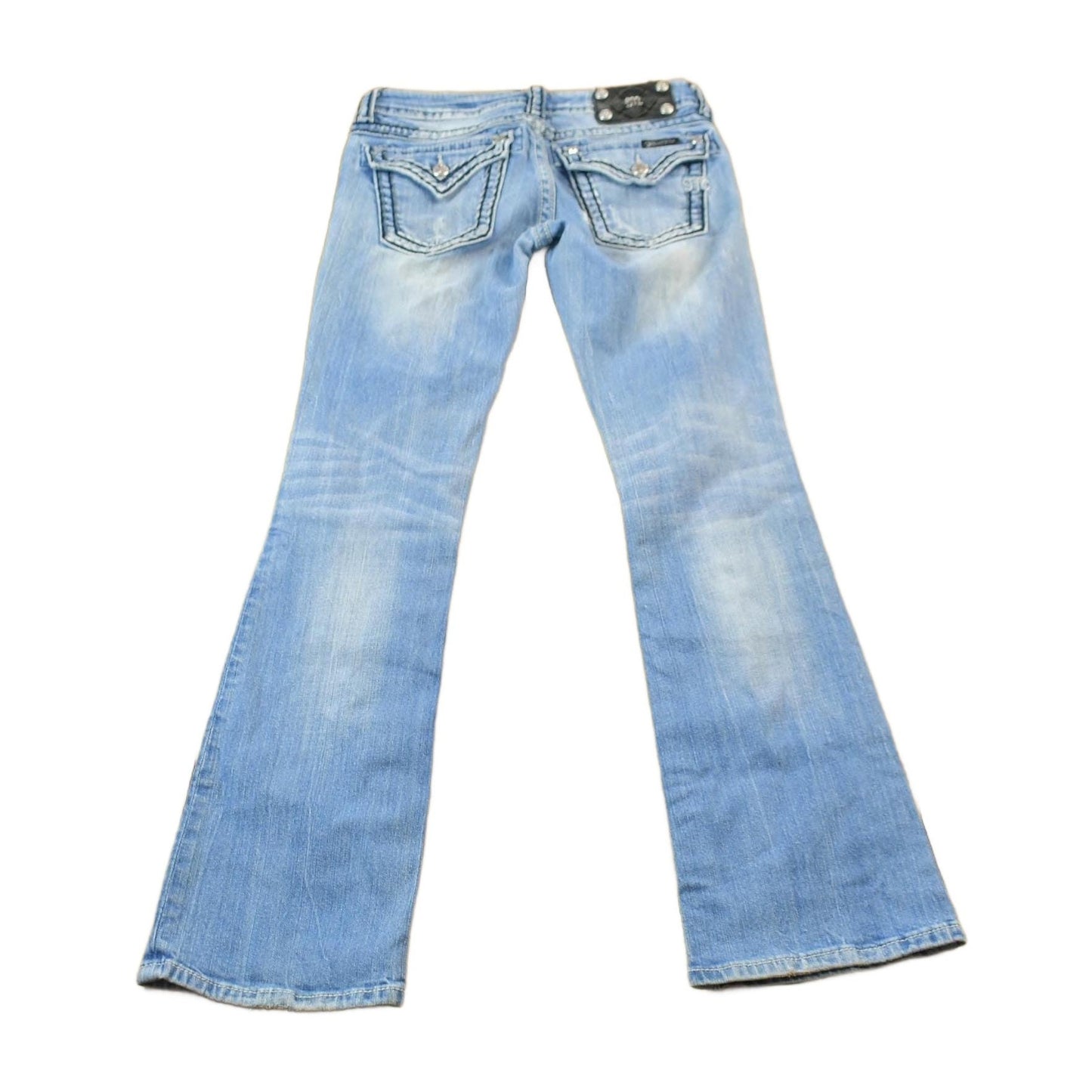 Vintage Y2K Miss Me Bedazzled Cowgirl Western Boot Cut Low Rise Jeans 26x33 / Rhinestone Jeans / 2000s Jeans / Chrome from propervintagecanada