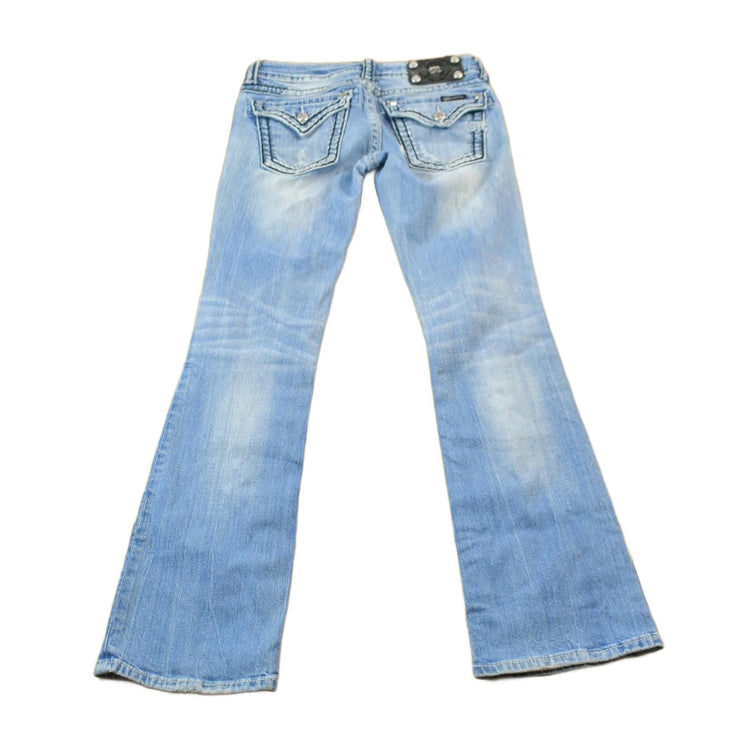 Vintage Y2K Miss Me Bedazzled Cowgirl Western Boot Cut Low Rise Jeans 26x33 / Rhinestone Jeans / 2000s Jeans / Chrome from propervintagecanada