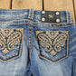 Vintage Y2K Miss Me Bedazzled Cowgirl Western Boot Cut Low Rise Jeans Women's 26 x 30 from propervintagecanada