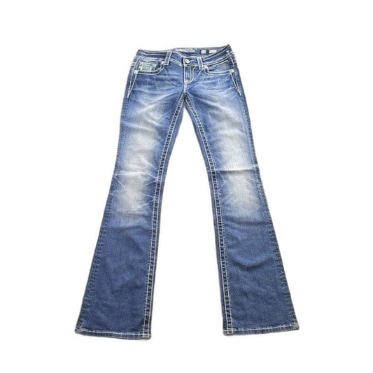Vintage Y2K Miss Me Bedazzled Cowgirl Western Boot Cut Low Rise Jeans Women's 26 x 33 from propervintagecanada