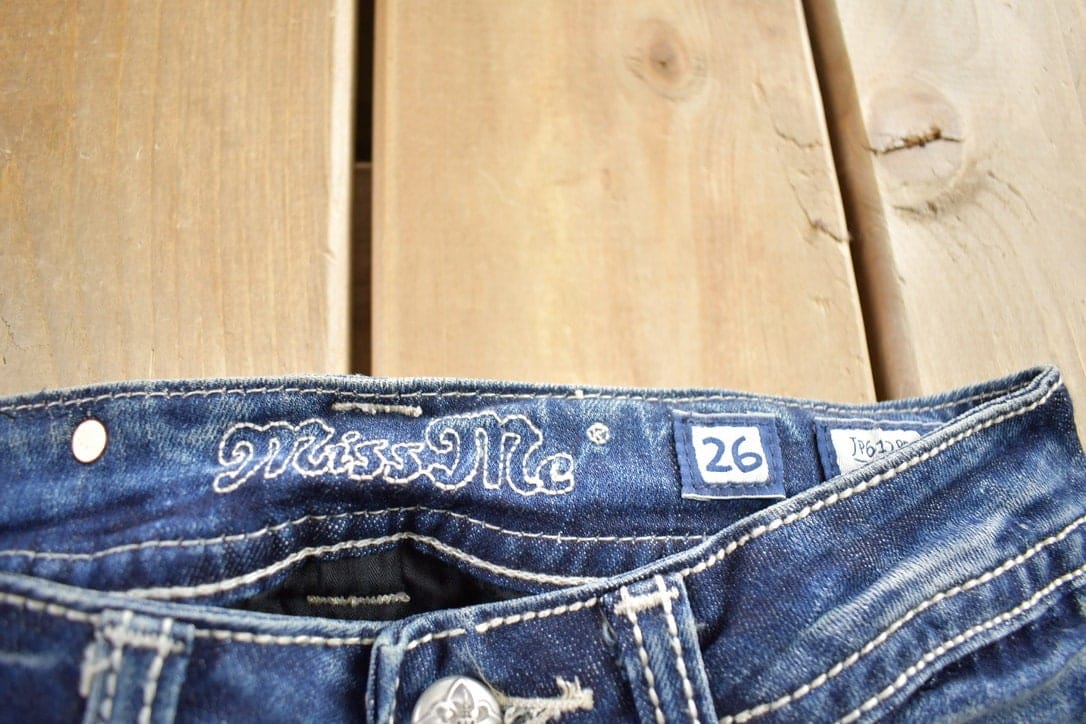 Vintage Y2K Miss Me Bedazzled Cowgirl Western Boot Cut Low Rise Jeans Women's 26 x 33 from propervintagecanada