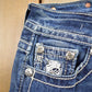 Vintage Y2K Miss Me Bedazzled Cowgirl Western Boot Cut Low Rise Jeans Women's 26 x 33 from propervintagecanada