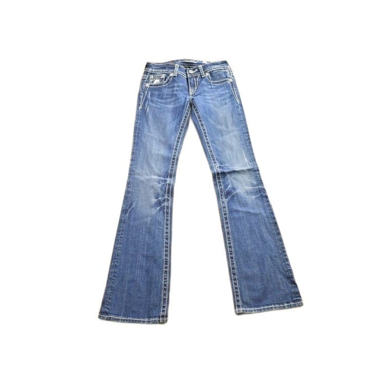 Vintage Y2K Miss Me Bedazzled Cowgirl Western Boot Cut Low Rise Jeans Women's 26 x 33 from propervintagecanada