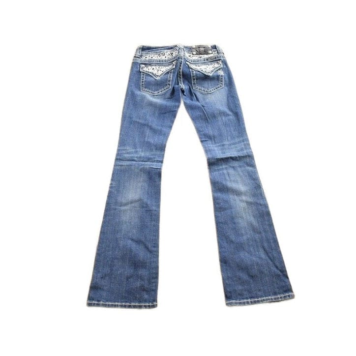 Vintage Y2K Miss Me Bedazzled Cowgirl Western Boot Cut Low Rise Jeans Women's 26 x 33 from propervintagecanada