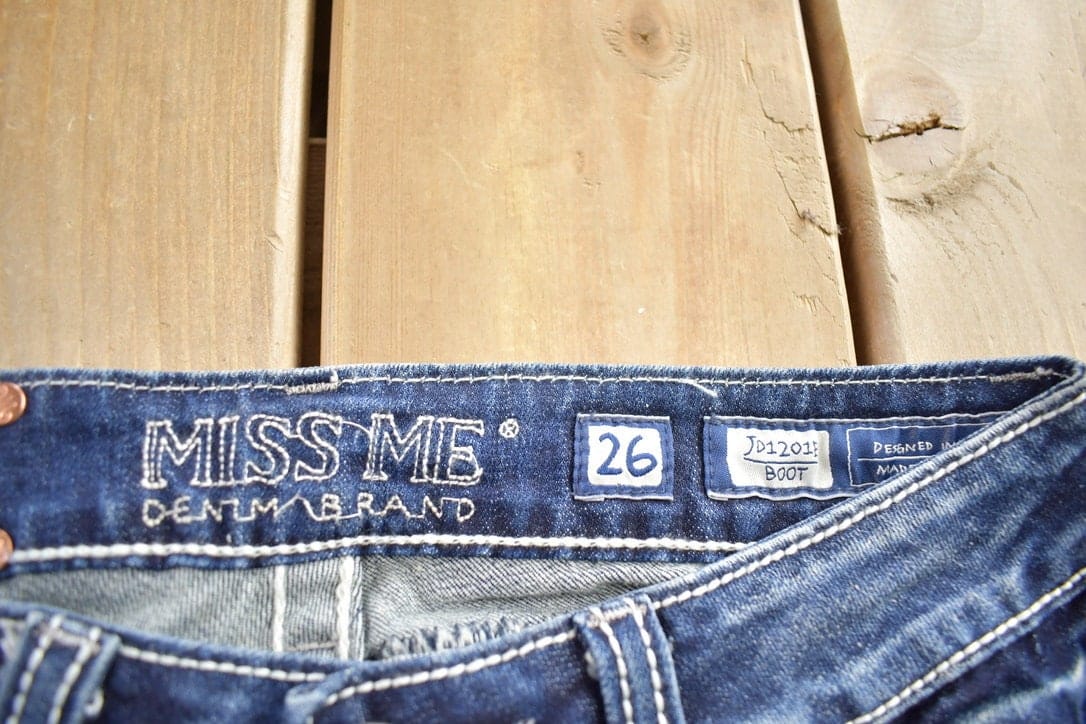 Vintage Y2K Miss Me Bedazzled Cowgirl Western Boot Cut Low Rise Jeans Women's 26 x 33 from propervintagecanada