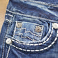 Vintage Y2K Miss Me Bedazzled Cowgirl Western Boot Cut Low Rise Jeans Women's 26 x 33 from propervintagecanada