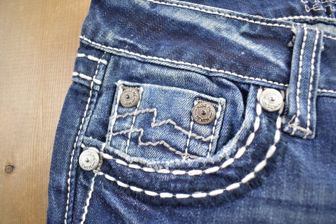 Vintage Y2K Miss Me Bedazzled Cowgirl Western Boot Cut Low Rise Jeans Women's 26 x 33 from propervintagecanada