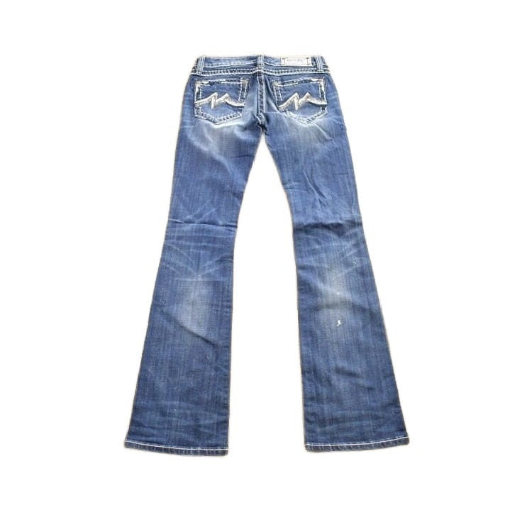 Vintage Y2K Miss Me Bedazzled Cowgirl Western Boot Cut Low Rise Jeans Women's 26 x 33 from propervintagecanada