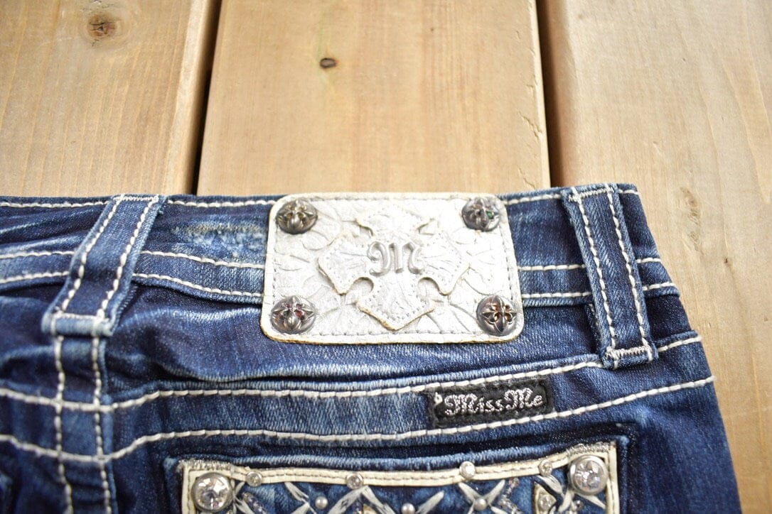 Vintage Y2K Miss Me Bedazzled Cowgirl Western Boot Cut Low Rise Jeans Women's 26 x 33 from propervintagecanada