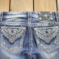 Vintage Y2K Miss Me Bedazzled Cowgirl Western Boot Cut Low Rise Jeans Women's 26 x 33 from propervintagecanada