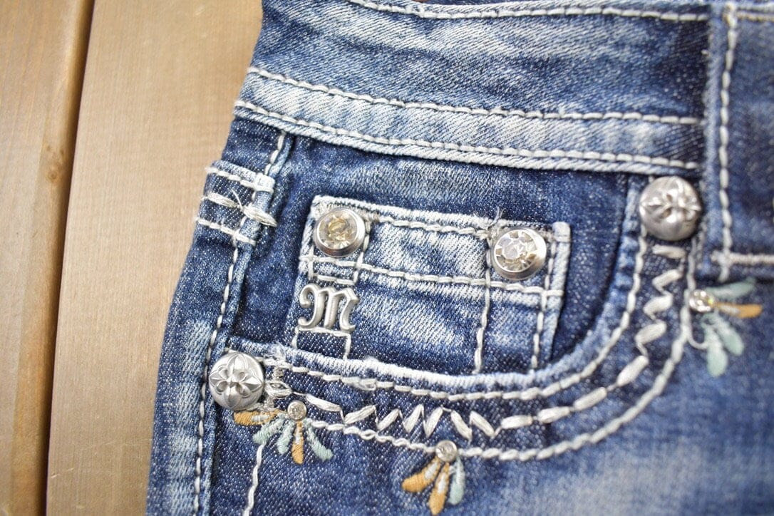 Vintage Y2K Miss Me Bedazzled Cowgirl Western Boot Cut Low Rise Jeans Women's 26 x 33 from propervintagecanada