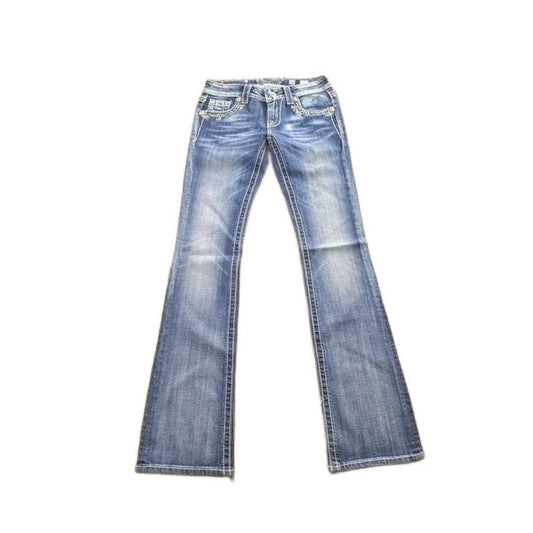 Vintage Y2K Miss Me Bedazzled Cowgirl Western Boot Cut Low Rise Jeans Women's 26 x 33 from propervintagecanada